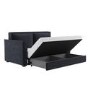 2 Seater Large Pull-Out Sofa Bed with Storage in Navy Chenille - Hunter