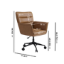 Brown Faux Leather Swivel Office Desk Chair - Hugh