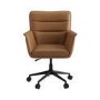 Brown Faux Leather Swivel Office Desk Chair - Hugh