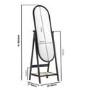 Black Full Length Free-Standing Oval Mirror with Shelf - Ida