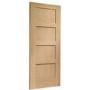 Internal Oak 4-Panel Shaker FD30 Fire Door - Unfinished - 2040 x 626 x 44mm - XL Joinery