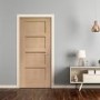Internal Oak 4-Panel Shaker FD30 Fire Door - Unfinished - 2040 x 626 x 44mm - XL Joinery
