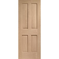 Internal Oak Victorian 4-Panel FD30 Fire Door - Unfinished - 1981 x 762 x 44mm - Victoria - XL Joinery