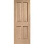 Internal Oak Victorian 4-Panel Door - Unfinished - 2032 x 813 x 35mm - Victoria - XL Joinery
