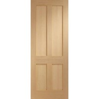 Internal Oak Victorian 4-Panel Shaker FD30 Fire Door - Unfinished - 1981 x 686 x 44mm - Victoria - XL Joinery