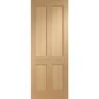 Internal Oak Victorian Shaker 4-Panel Door - Pre-Finished - 1981 x 838 x 35mm - Victoria - XL Joinery