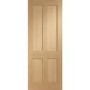 Internal Oak Victorian 4-Panel Shaker FD30 Fire Door - Unfinished - 2040 x 926 x 44mm - Victoria - XL Joinery