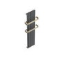 Gunmetal Vertical Single Panel Radiator with Brass Towel Bars 1600 x 500mm - Iraya