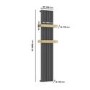 Gunmetal Vertical Single Panel Radiator with Brass Towel Bars 1600 x 500mm - Iraya