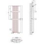 Gunmetal Vertical Single Panel Radiator with Brass Towel Bars 1600 x 500mm - Iraya