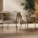 Set of 2 Beige Faux Leather Curved Dining Chairs - Isla