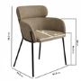 Set of 6 Beige Faux Leather Curved Dining Chairs - Isla