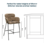 ONLY OPENED - Beige Faux Leather Curved Counter Stool -Isla