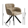 Set of 4 Beige Faux Leather Curved Swivel Dining Chairs - Isla