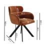Set of 4 Burnt Orange Curved Swivel Dining Chairs - Isla