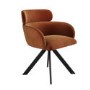 Set of 4 Burnt Orange Curved Swivel Dining Chairs - Isla