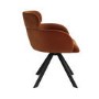 Set of 4 Burnt Orange Curved Swivel Dining Chairs - Isla