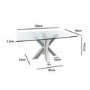 ONLY OPENED - Glass Top Rectangle Mirrored and Glitter Dining Table - Seats 6 - Jade Boutique