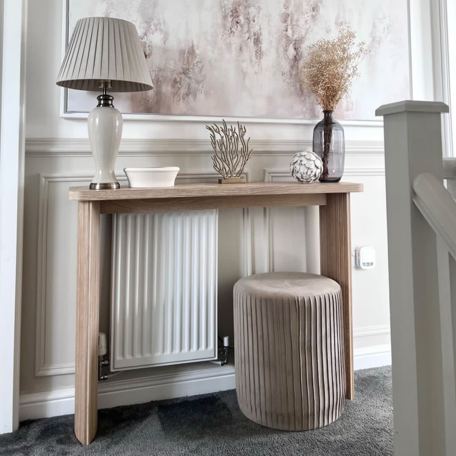 ONLY OPENED - Narrow Light Oak Console Table - Jarel