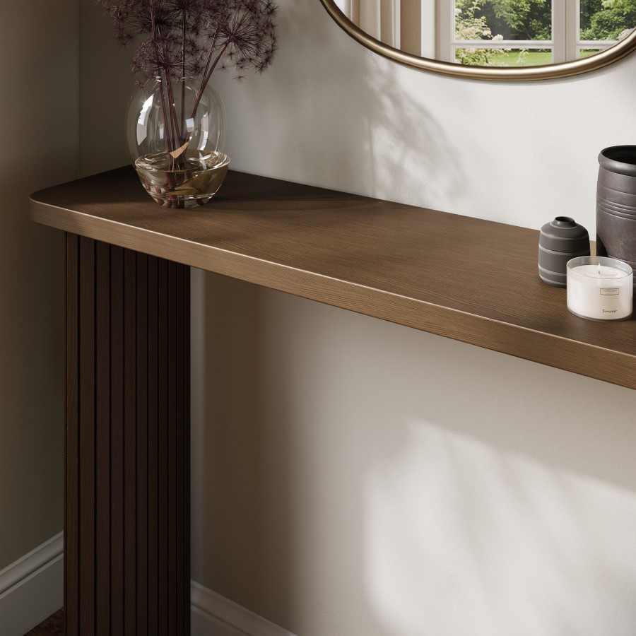 Slim & Narrow Walnut Finish Console Table - Jarel