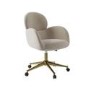 Beige Chenille Swivel Office Chair - Joelle