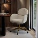 Beige Chenille Swivel Office Chair - Joelle