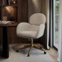 Beige Chenille Swivel Office Chair - Joelle