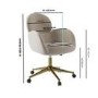 Beige Chenille Swivel Office Chair - Joelle