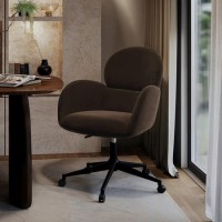 Brown Velvet Swivel Office Chair - Joelle