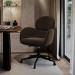 Brown Velvet Swivel Office Chair - Joelle