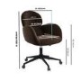 Brown Velvet Swivel Office Chair - Joelle