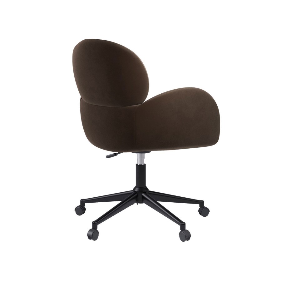 Brown Velvet Swivel Office Chair - Joelle