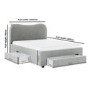 Grey Upholstered Double Bed Frame with Storage Drawers – Joanie
