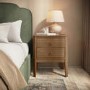 Solid Pine Wood 2 Drawer Bedside Table - Josephine