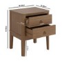 Solid Pine Wood 2 Drawer Bedside Table - Josephine