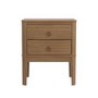 Solid Pine Wood 2 Drawer Bedside Table - Josephine