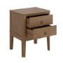 Solid Pine Wood 2 Drawer Bedside Table - Josephine
