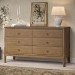 Wide Solid Pine Wood 6 Drawer Chest of Drawers - Josephine