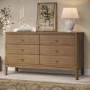 Wide Solid Pine Wood 6 Drawer Chest of Drawers - Josephine