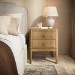 Solid Light Pine Wood 2 Drawer Bedside Table - Josephine