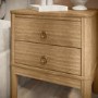 Solid Light Pine Wood 2 Drawer Bedside Table - Josephine