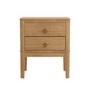Solid Light Pine Wood 2 Drawer Bedside Table - Josephine