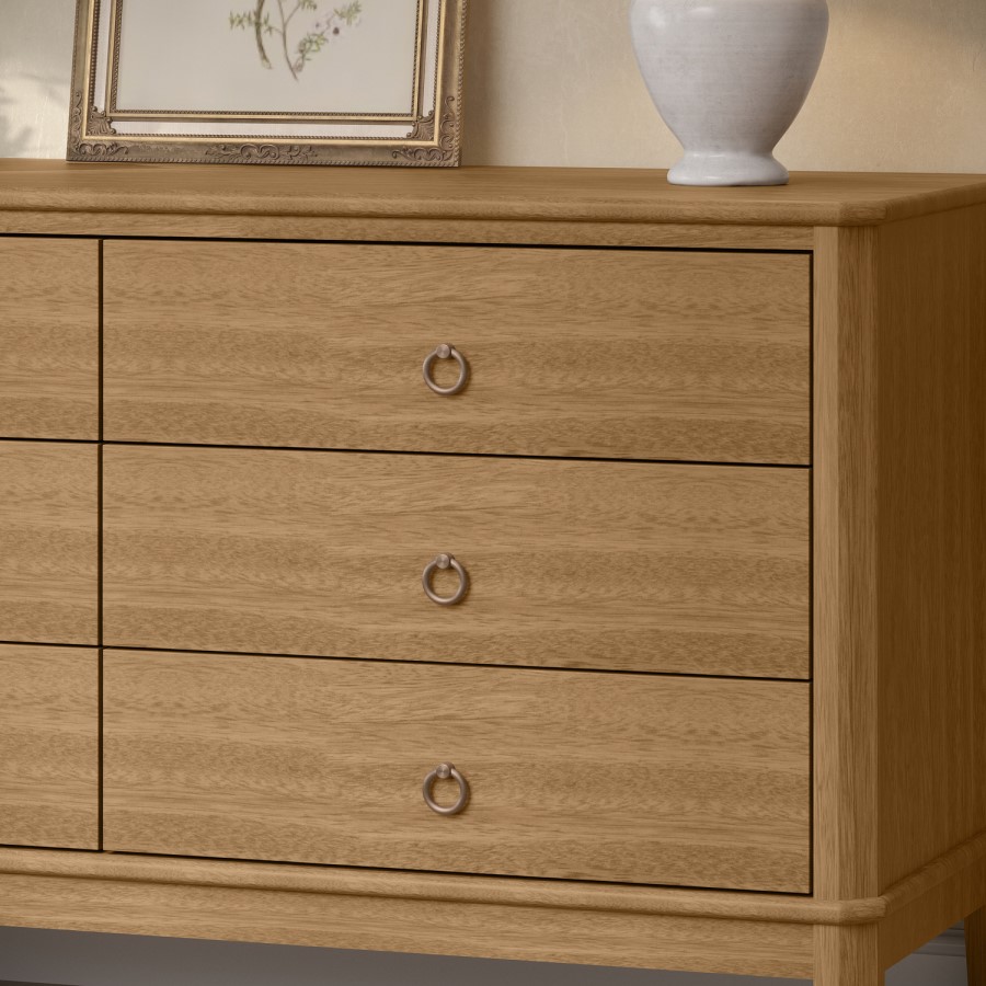 ONLY OPENED - Solid Light Wood Chest of 6 Drawers - Josephine