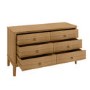 Wide Solid Light Pine Wood 6 Drawer Chest of Drawers - Josephine