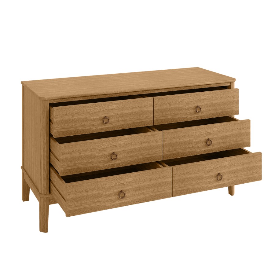 ONLY OPENED - Solid Light Wood Chest of 6 Drawers - Josephine