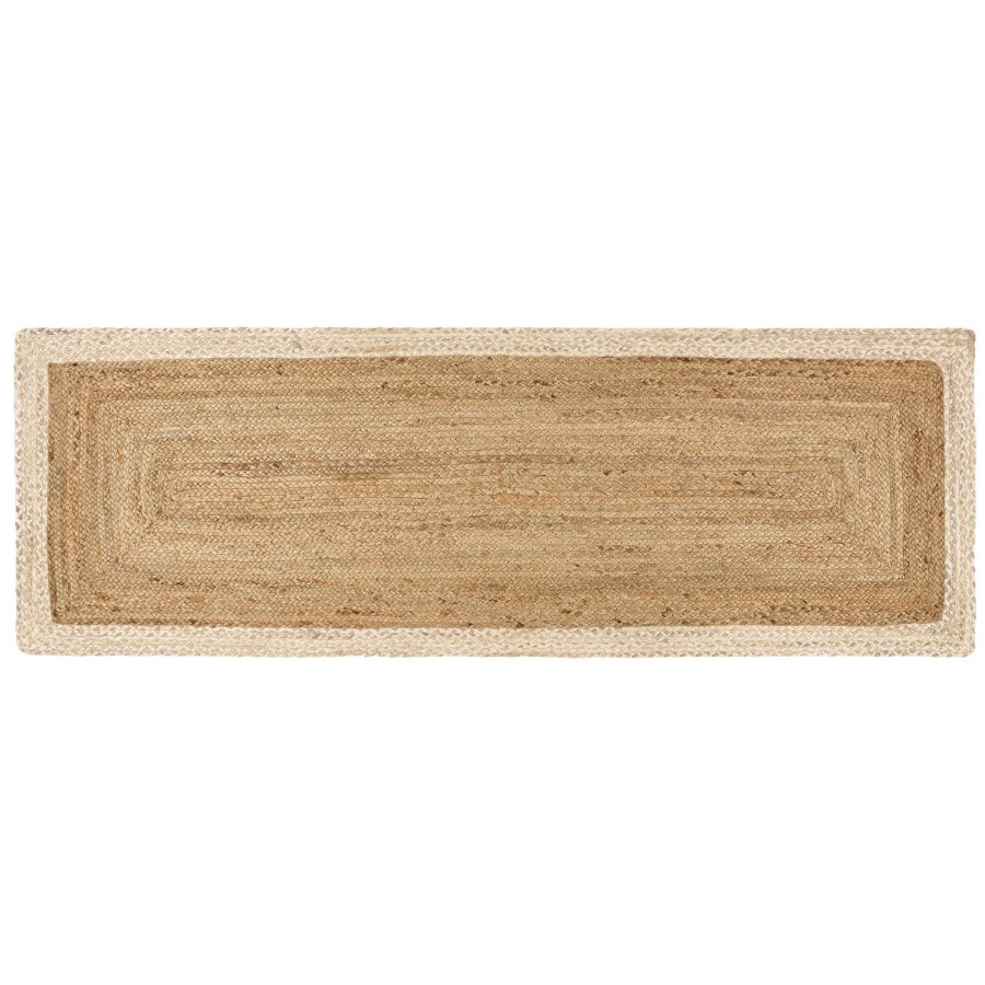 Natural Jute Rug with White Border - 150 x 80 cm - Origins