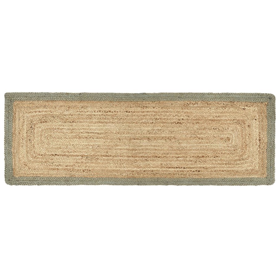 Natural Jute Rug with Green Border - 150 x 80 cm - Origins