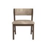 Set of 2 Beige PU Curved Back Wooden Dining Chairs with Walnut Finish Legs - June