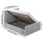 Grey Velvet Double Side-Lift Ottoman Bed - Khloe