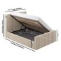Beige Velvet Double Side-Lift Ottoman Bed - Khloe